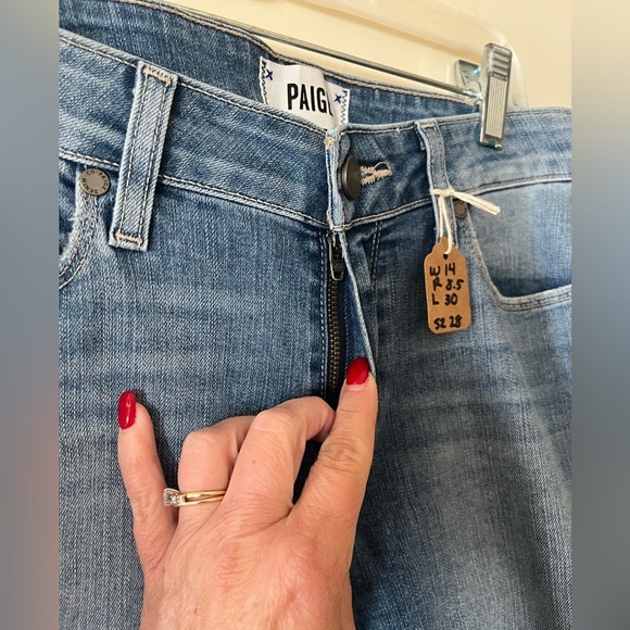 PAIGE Verdugo Crop Jeans Medium Wash Designer Run Small Women’s Size 28 - Picture 8 of 14